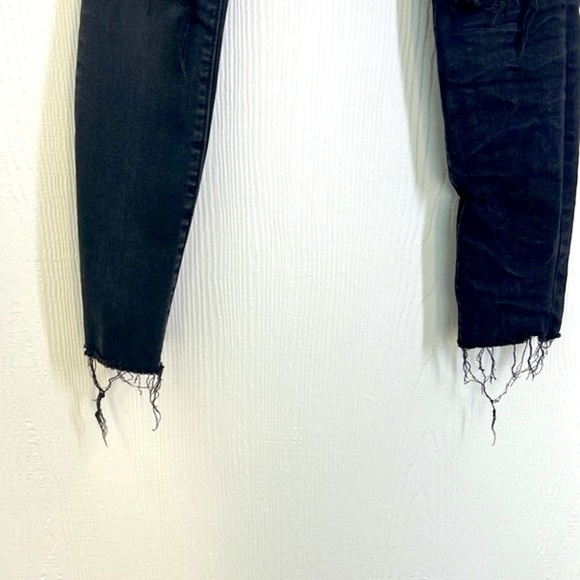 GAP - Y2K Black Stonewash Distressed Denim Jean Legging Size 4 - Picture 5 of 11